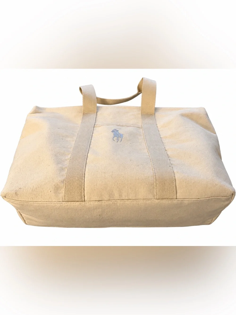 Polo Ralph Lauren Fragrances LARGE Beige Canvas Zippered Travel Tote Bag